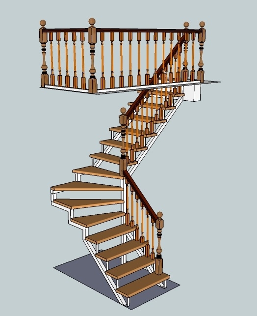 Проект лестницы сделанный в 3-d формате.
