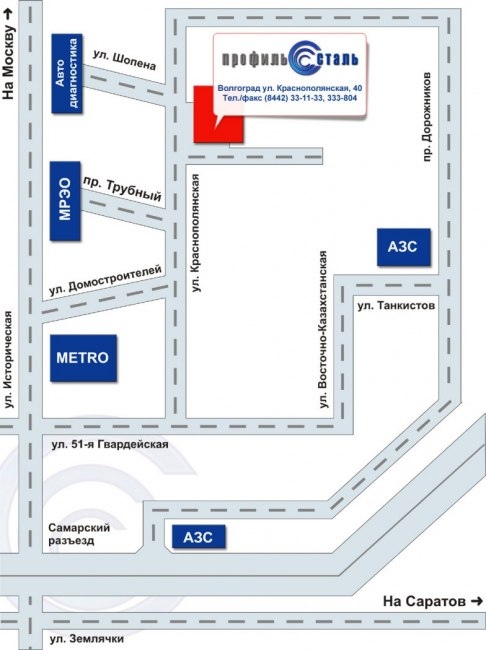 Схема проезда к офису компании на ул. Краснополянская