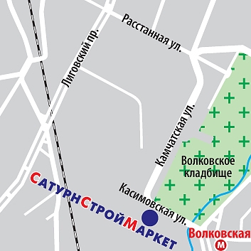 Схема проезда к офису компании в Санкт-Петербурге по ул. Касимовской